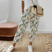 Boho Damenhose mit Blattmuster – Selina