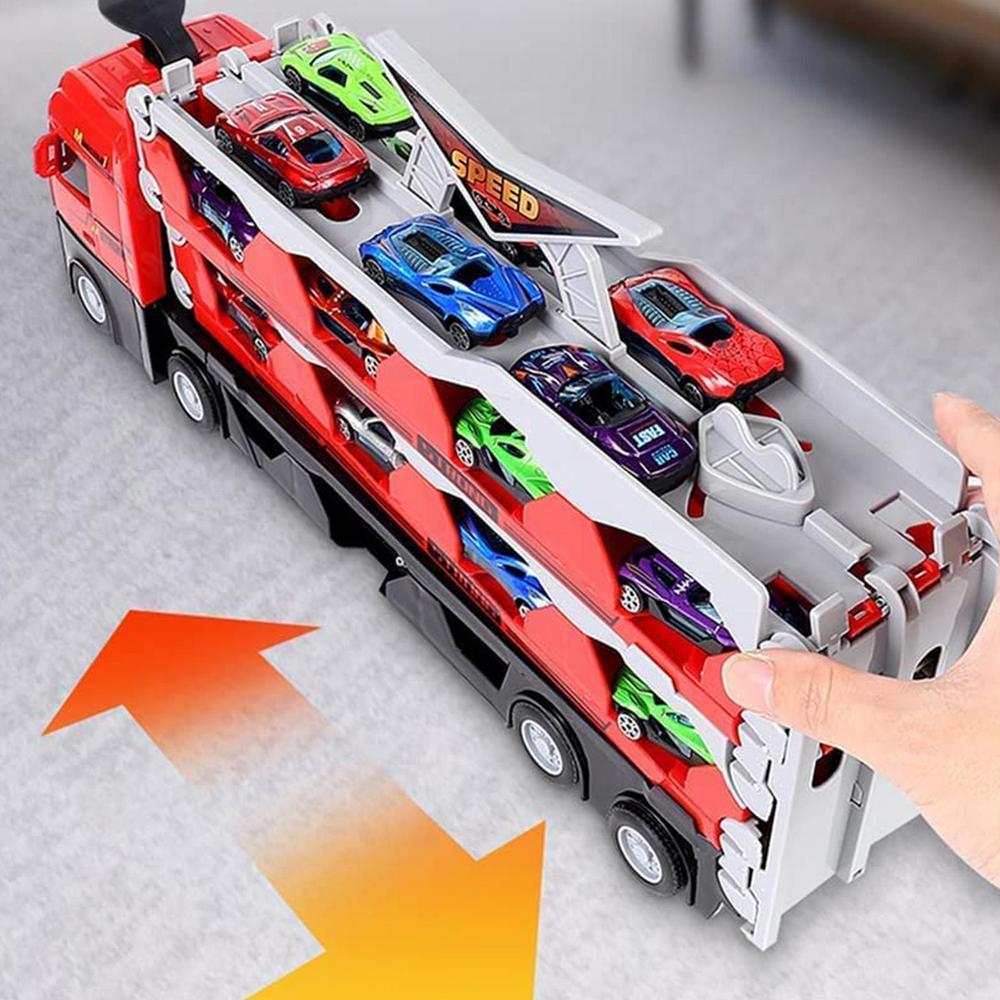 Spielzeug-Lkw mit Anhänger und Autos - MegaTransporter