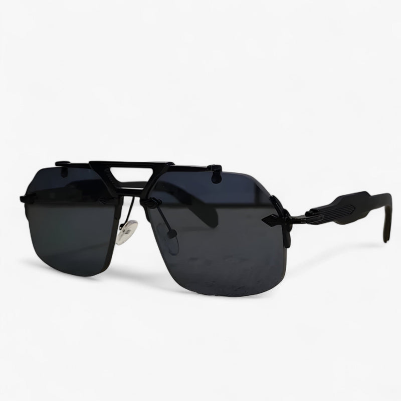 Randlose Oversized Sonnenbrille mit Metallakzenten – Vexor