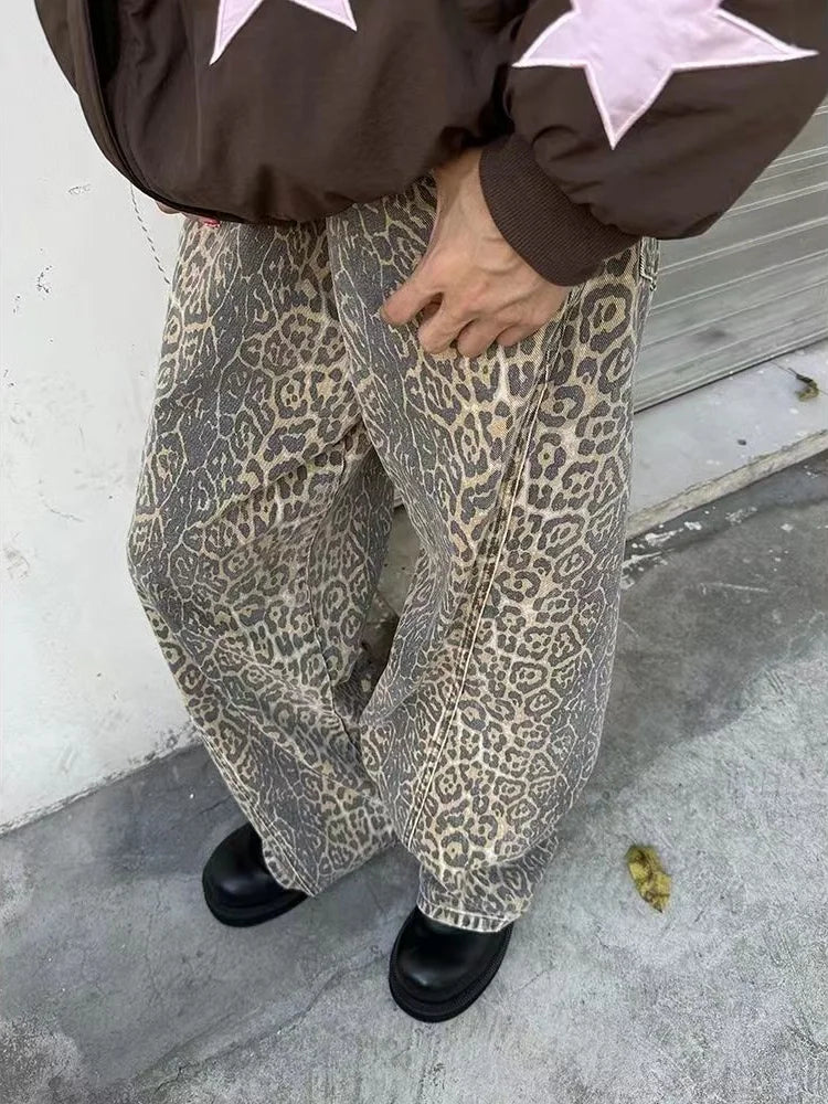 High-Waist Damenhose mit Leopardenmuster – Selina