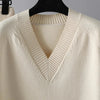 Damen Zweiteilige Strickset mit V-Ausschnitt Pullover & Hose – Noelia