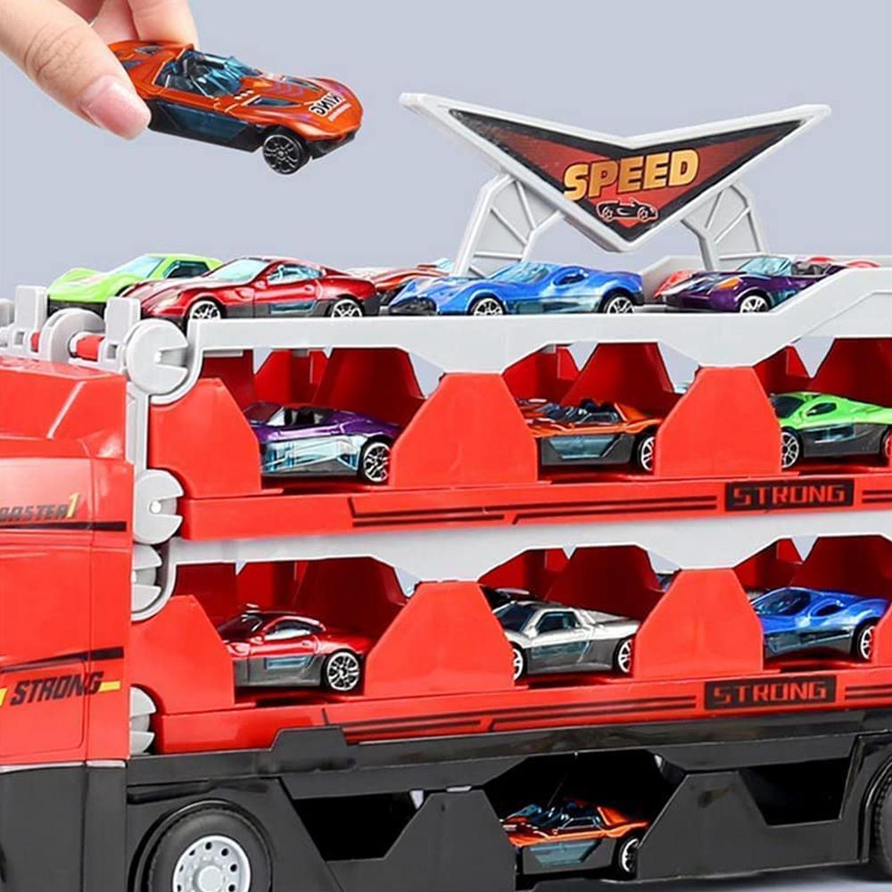 Spielzeug-Lkw mit Anhänger und Autos - MegaTransporter