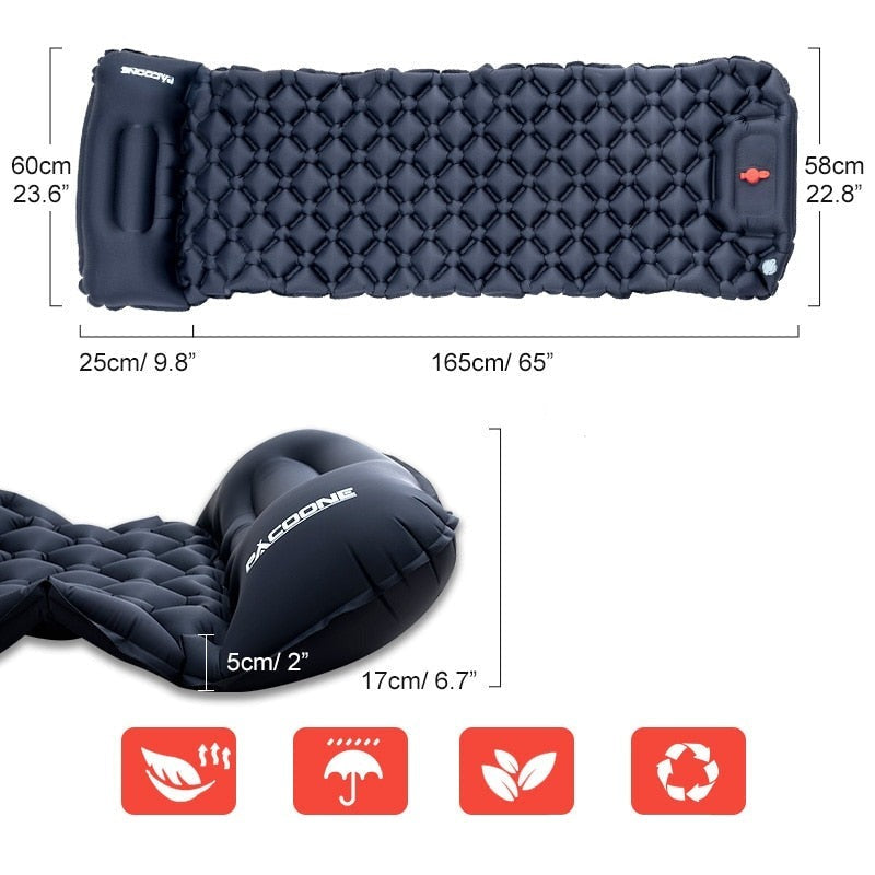 Ultraleichte Wasserdichte Isomatte mit Integrierter Pumpe – AirRest