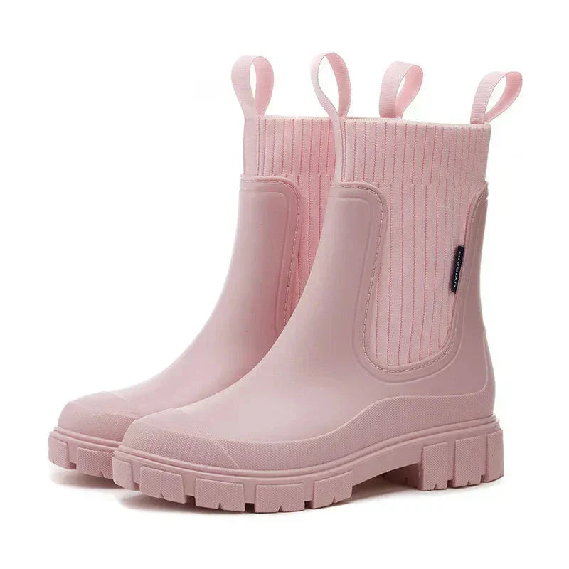 Damen Regenstiefel gefüttert wasserdicht mit Antirutschsohle – Nalena