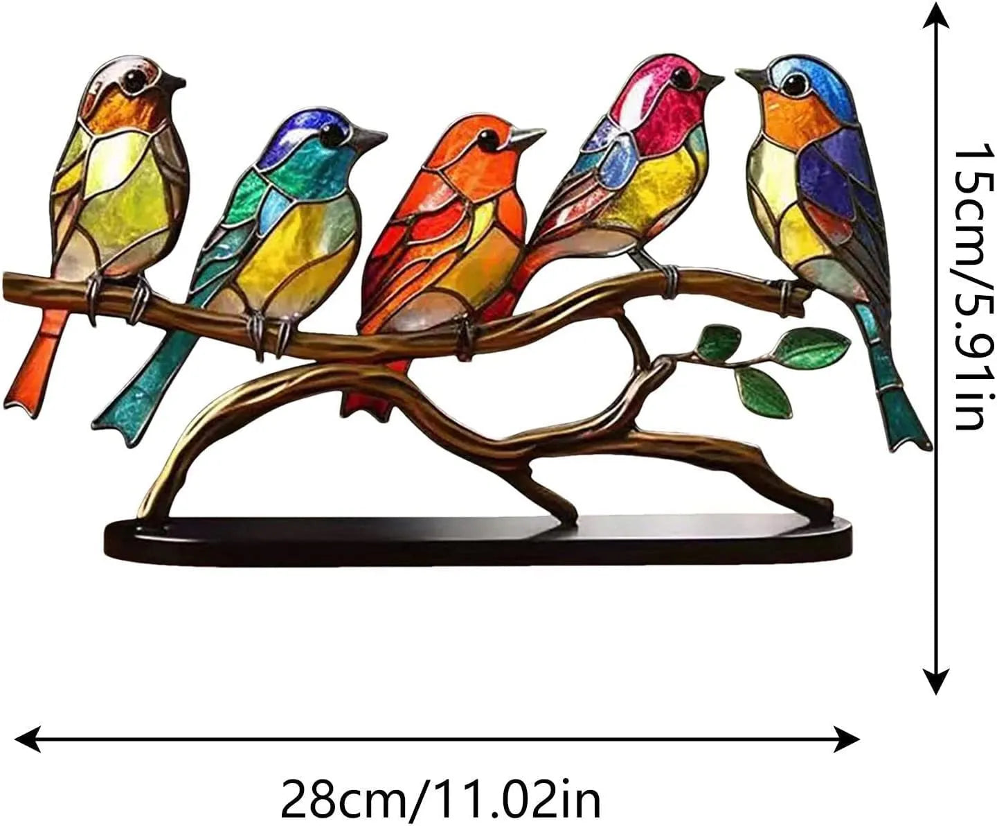 Bunte Vögel auf Zweig Dekorative Skulptur - ColorBirds