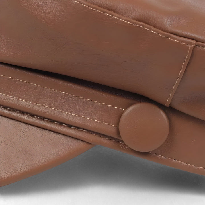 Oktagonale Damen Schiebermütze aus PU-Leder – Valence