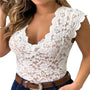 Stylische Damen Sommertop aus Spitze mit Blumenmuster - SpitzenLicht