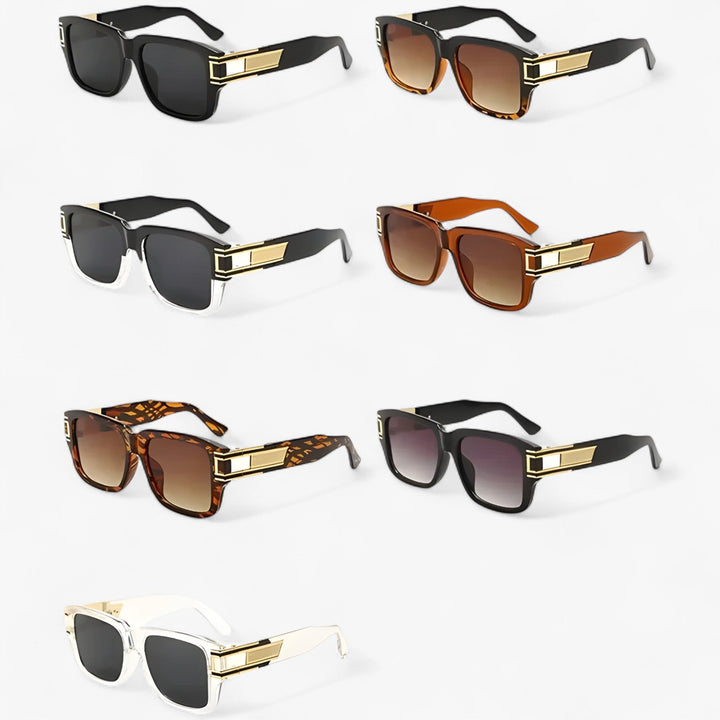 Vintage Sonnenbrille mit Eckigem Rahmen & Tropfendetail – Elvoir