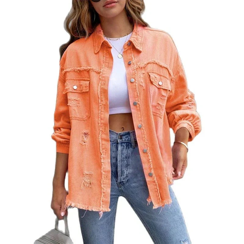 Boho Damen Jeansjacke mit Ibiza-Flair & Slim Fit für Frühling/Sommer – Yara