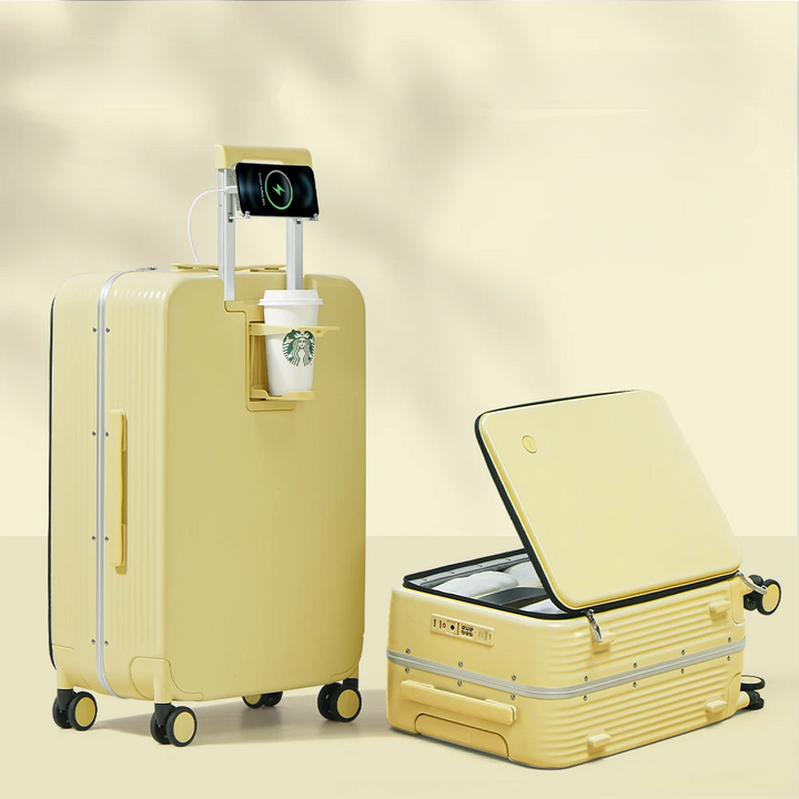 Aluminiumrahmen-Hartschalenkoffer mit USB-Port – Turin