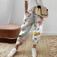 Boho Damenhose mit Blattmuster – Selina
