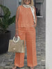 Zweiteiliges Damen Sommer-Set aus Leinen mit Ärmelloser Bluse – Maelis