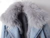 Denim- und Kunstfell-Eleganzjacke - Stella