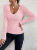 Strickpullover mit V-Ausschnitt aus Feinstrick – Lenora