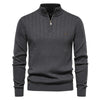 Herren Strickpullover aus Baumwolle mit Reißverschluss & Stehkragen – Ardel
