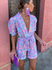 Trendiger Festival-Print Playsuit mit Gürtel – Leona