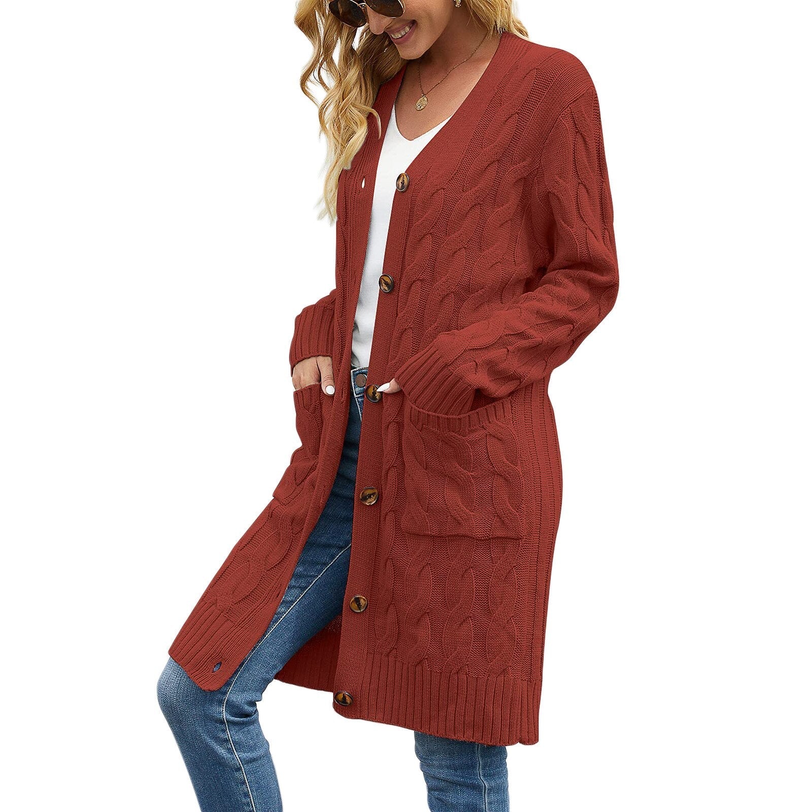 Damen Strick-Cardigan mit Taschen – Noelle