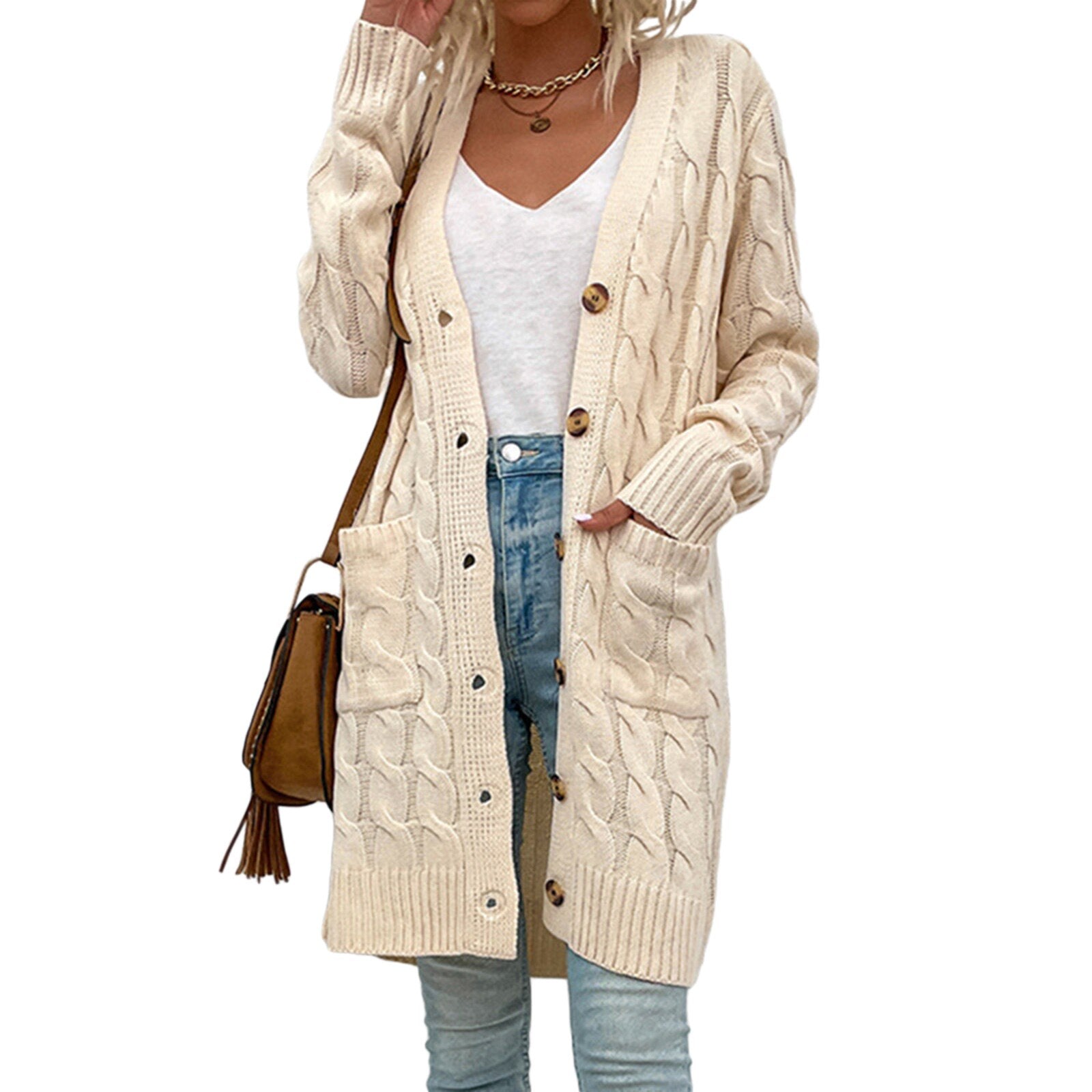 Damen Strick-Cardigan mit Taschen – Noelle