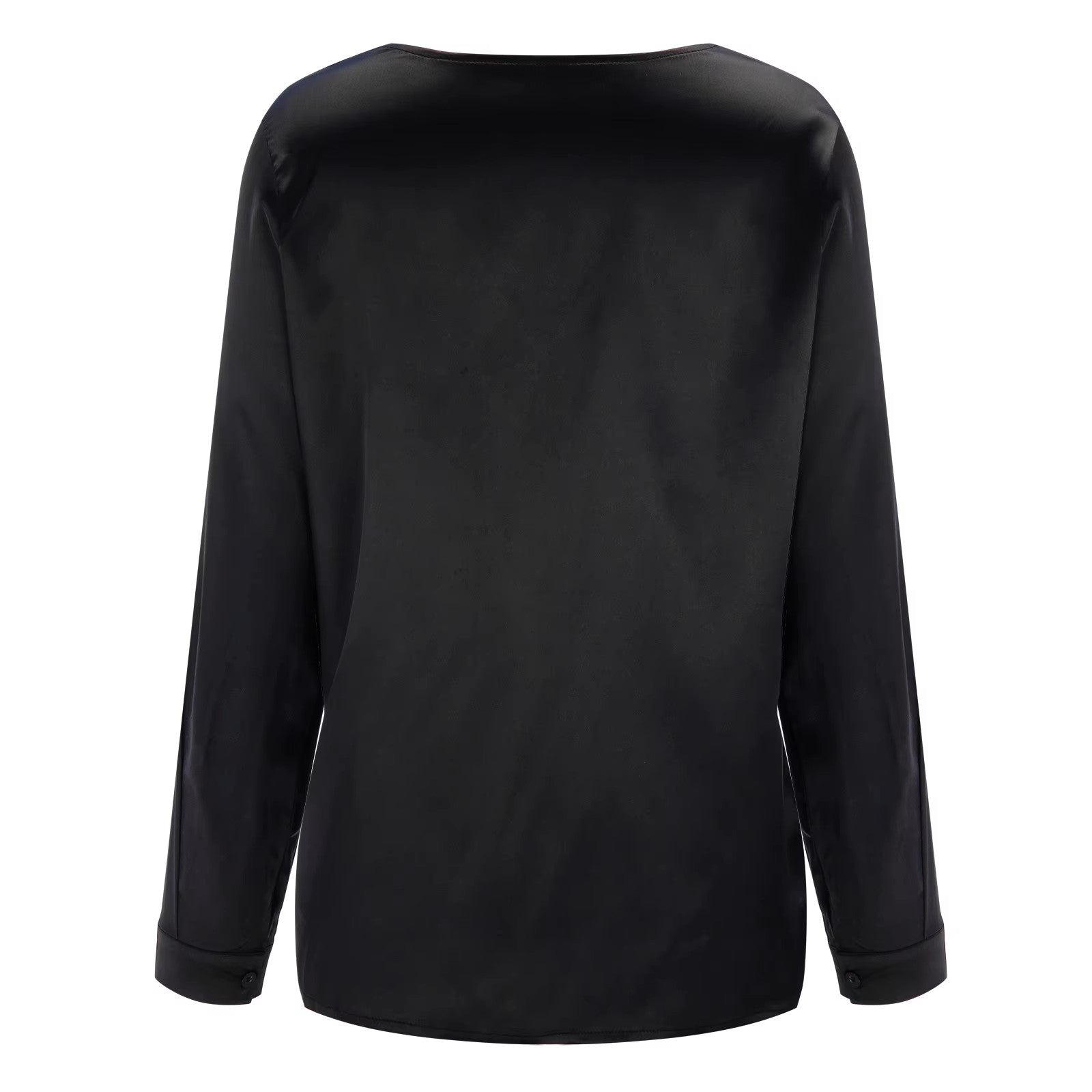 Satin Damenbluse mit tiefem V-Ausschnitt & langen Ärmeln – Daria