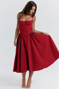 Stylisches Sommerkleid mit Spaghettiträgern und Taillenmieder – Mira