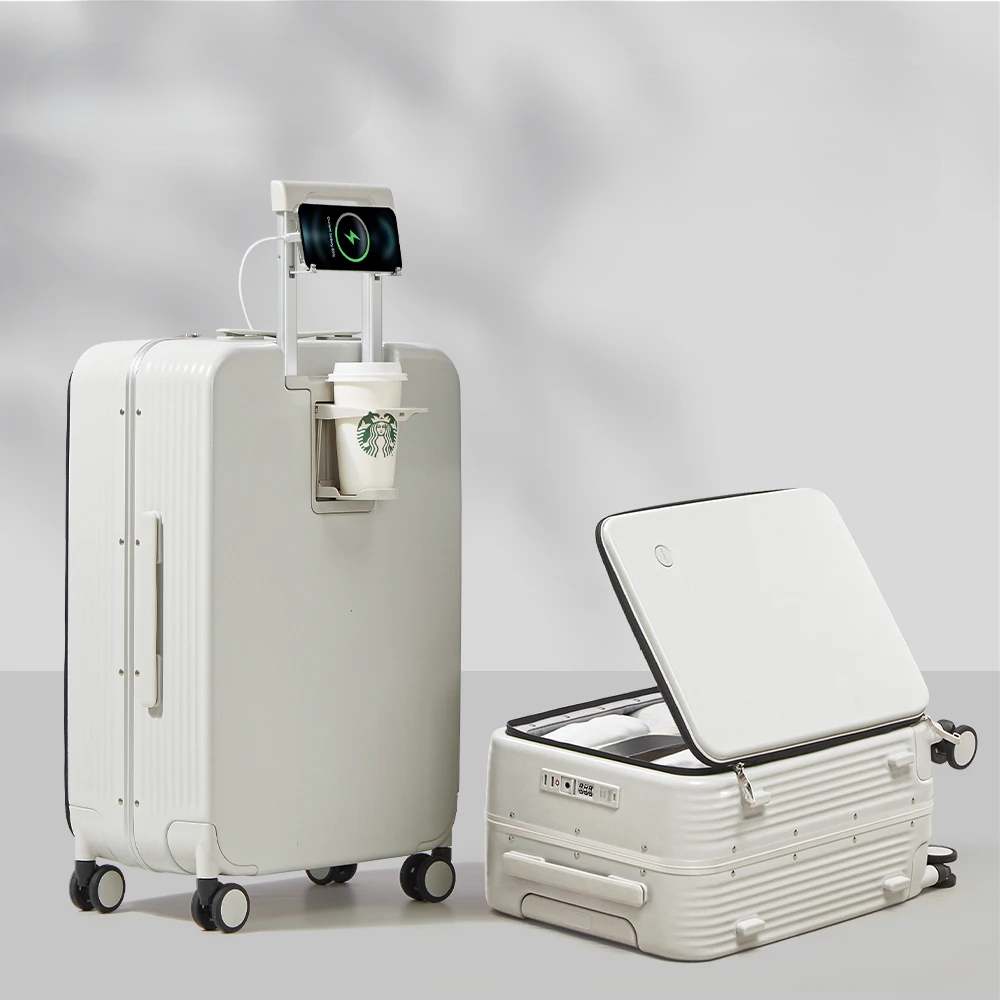 Aluminiumrahmen-Hartschalenkoffer mit USB-Port – Turin