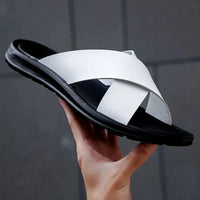 Italienische Herren-Leder-Pantoletten – Lorenzo