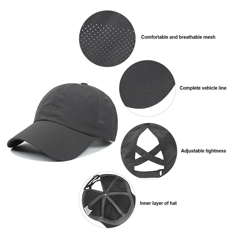 Atmungsaktive Unisex Sport-Basecap aus Mesh mit verstellbarem Sitz – AeroCap