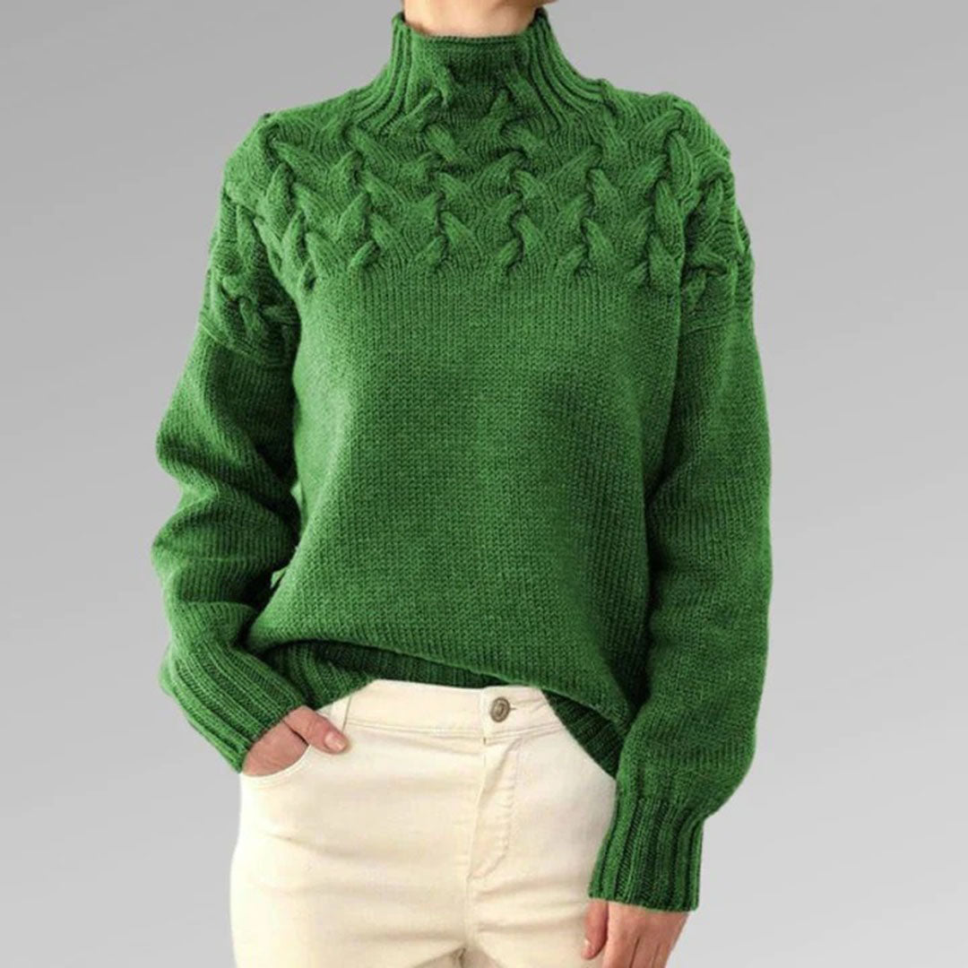 Knitted Sweater for Women with Collar – Sienna