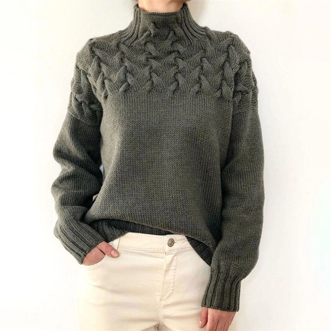 Knitted Sweater for Women with Collar – Sienna