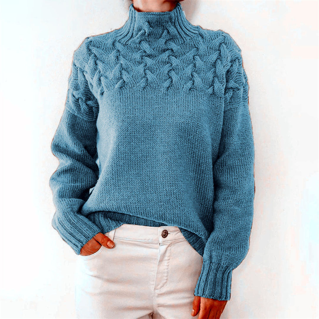 Gestrickter Damen Rollkragenpullover – Elara