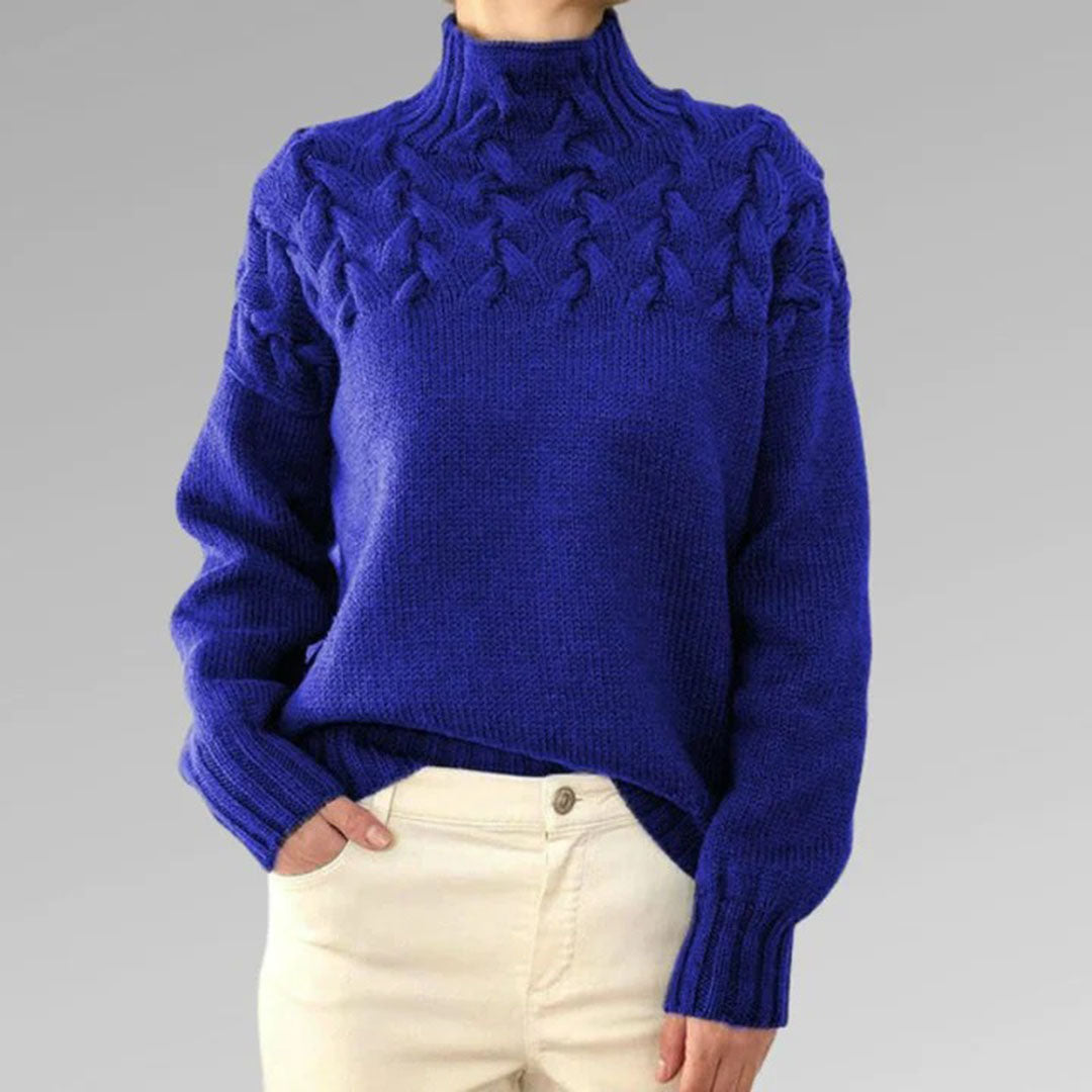 Knitted Sweater for Women with Collar – Sienna