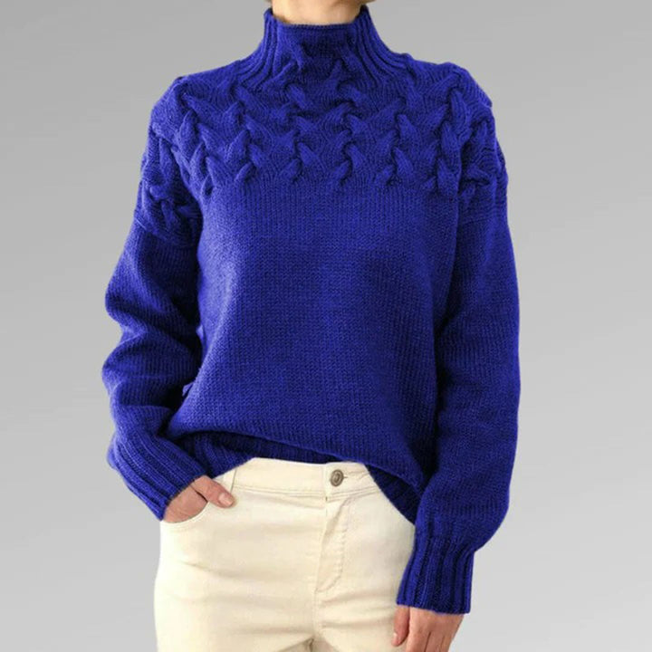 Knitted Sweater for Women with Collar – Sienna