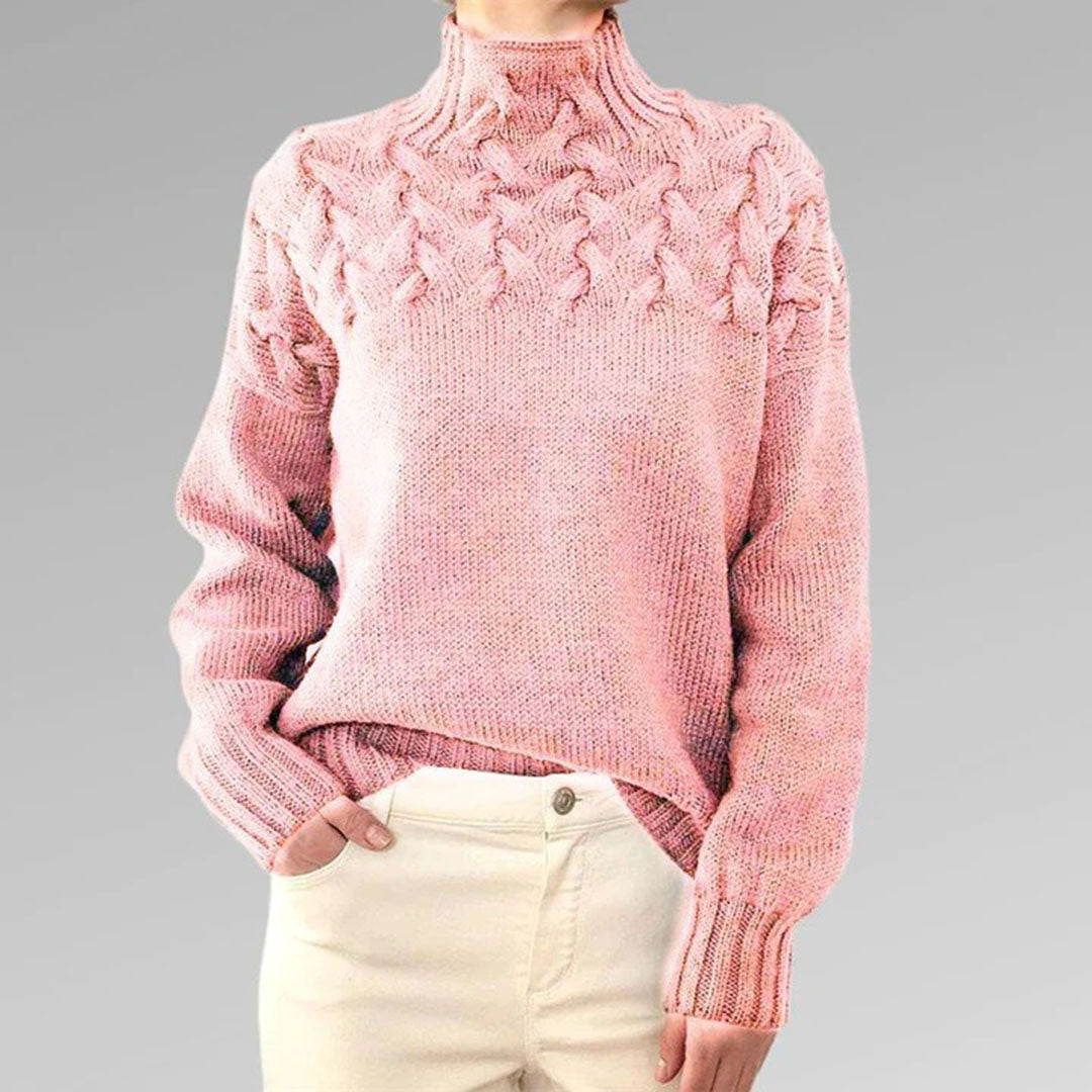 Knitted Sweater for Women with Collar – Sienna