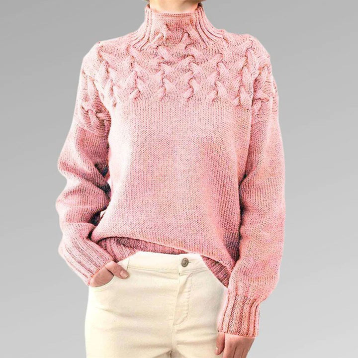 Knitted Sweater for Women with Collar – Sienna