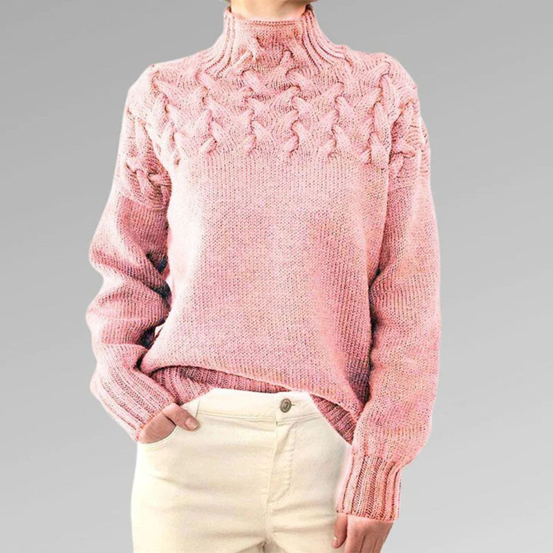 Knitted Sweater for Women with Collar – Sienna