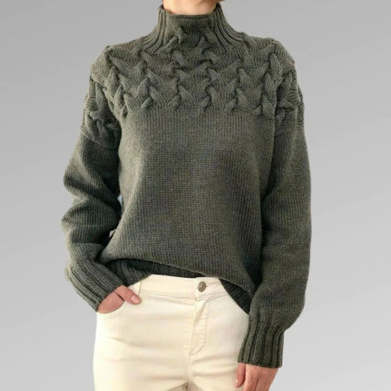 Knitted Sweater for Women with Collar – Sienna