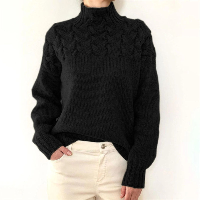 Knitted Sweater for Women with Collar – Sienna
