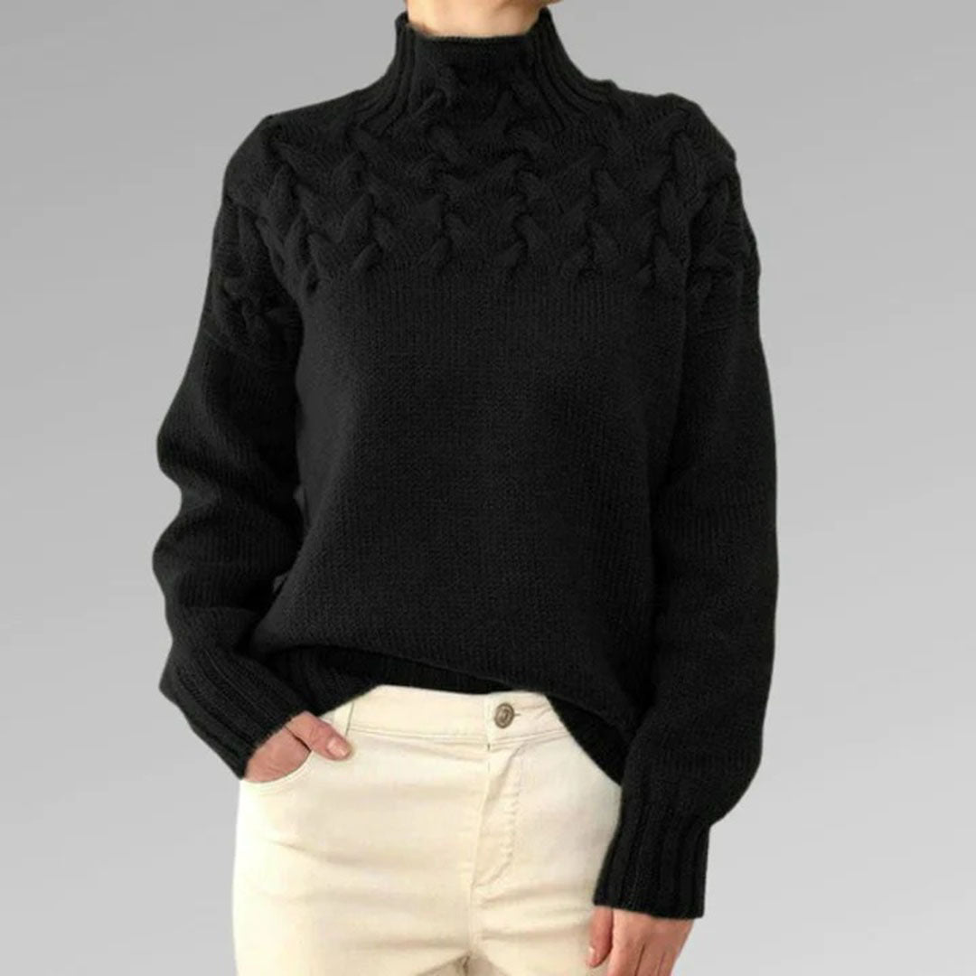 Knitted Sweater for Women with Collar – Sienna