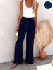 Damen Leinenhose mit Hoher Taille und weitem Bein – Livia