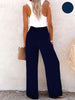 Damen Leinenhose mit Hoher Taille und weitem Bein – Livia