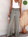 Damen Leinenhose mit Hoher Taille und weitem Bein – Livia