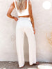 Damen Leinenhose mit Hoher Taille und weitem Bein – Livia