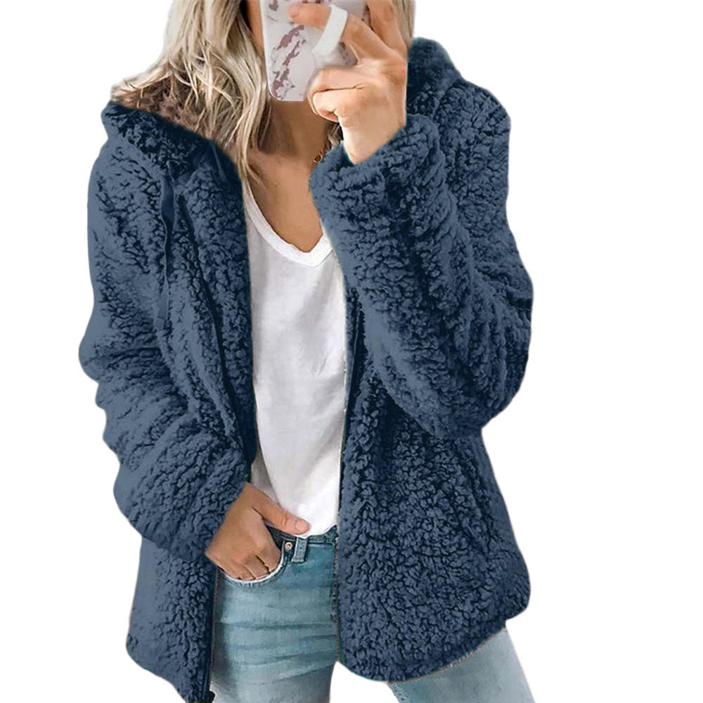 Damen Teddy-Fleece-Mantel – Liora