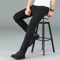 Herren Straight Fit Jeans in Schwarz mit Stretch – Milan