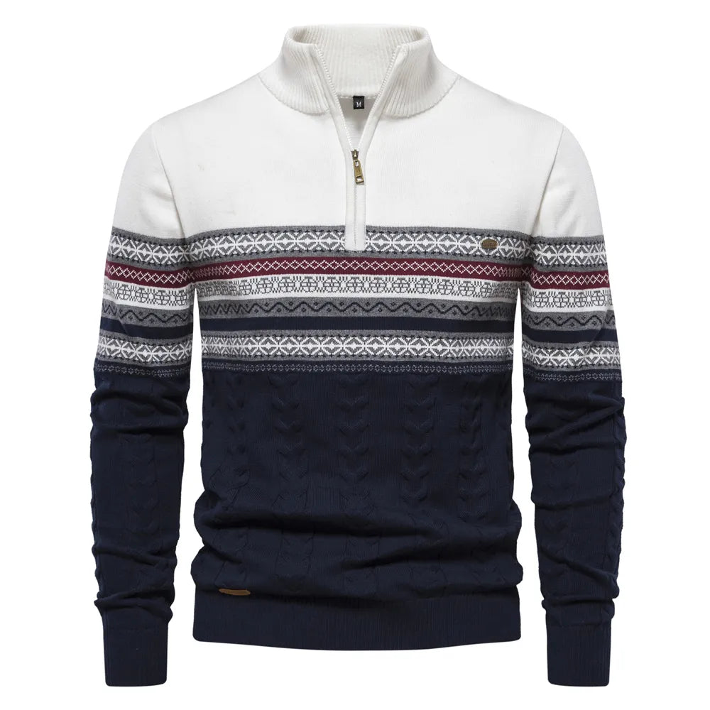 Premium Retro-Muster Pullover - Leo