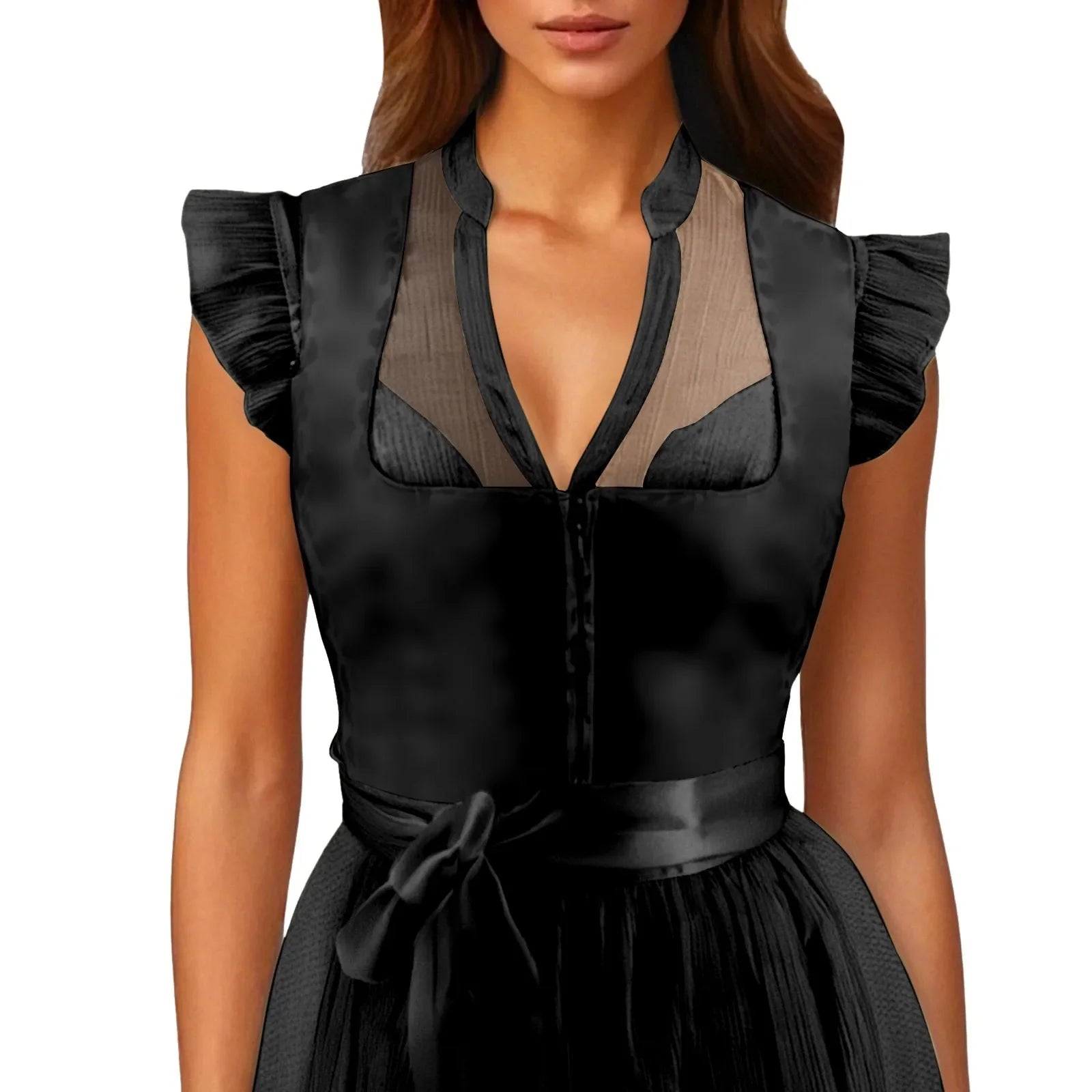 Dirndl Bluse mit Volantärmeln – Leni Oktoberfest 2025