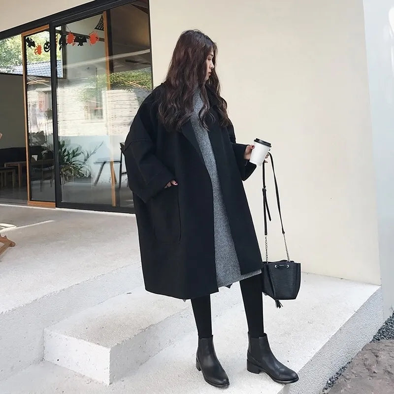 Oversized Wollmisch-Trenchcoat - Aura