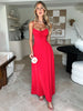 Luftige A-Linien Corsage-Maxikleid mit Spaghettiträgern – Serina