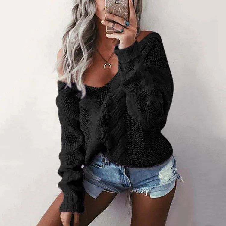 Damen Oversize Strickpullover mit langen Ärmeln – Thalia