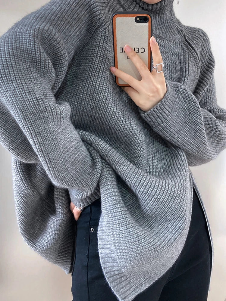 Damen Pullover-Weste mit Reißverschluss - Clara